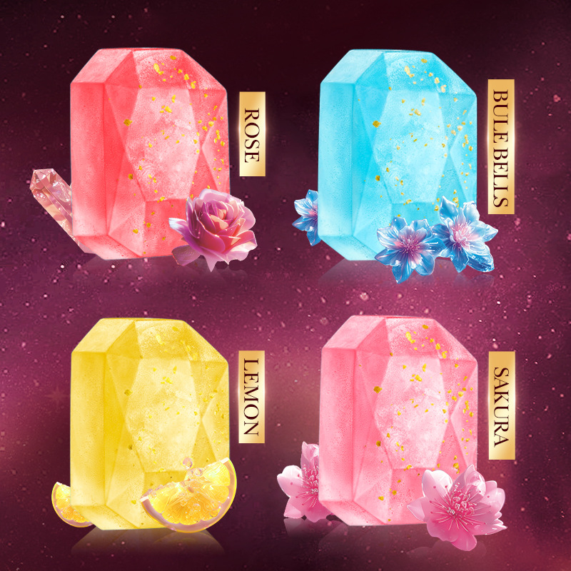 SADOER rose gold foil Diamond handmade essential Oil Soap cross-border export wholesale full figure
