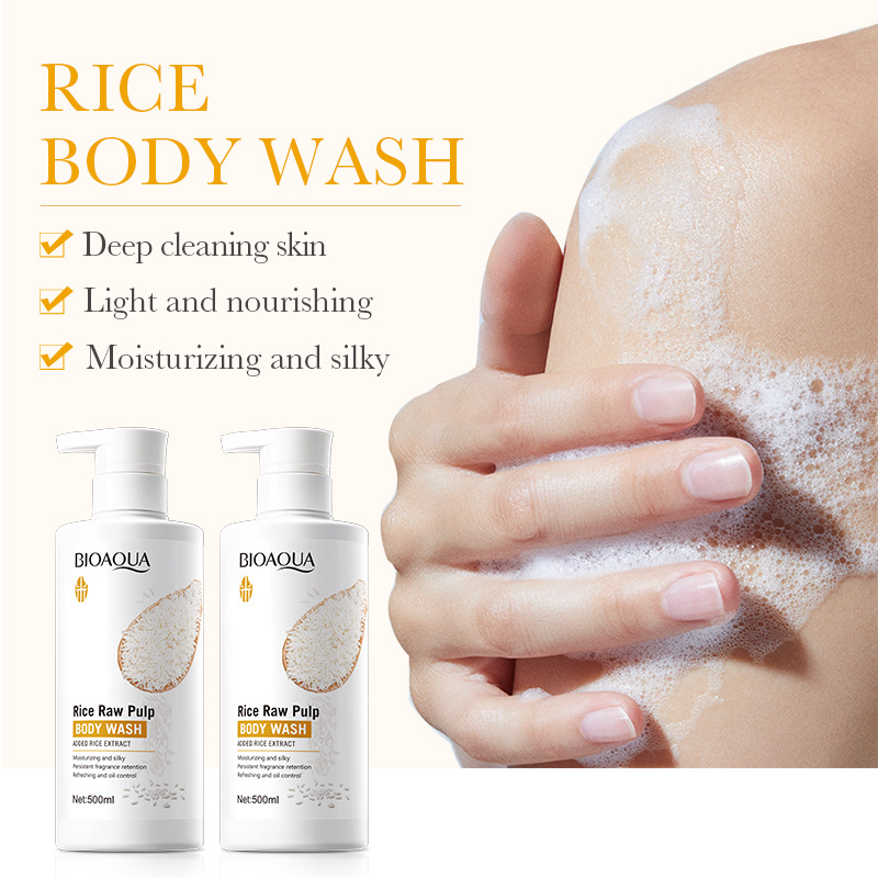 All-english BIOAOUA Rice Essence Hair Care Set, shampoo, hair mask and Conditioner cross-border export wholesale Application Scenario