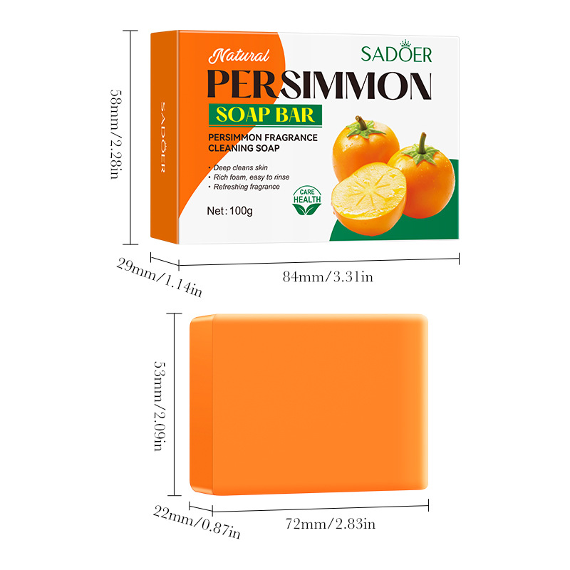 SADOER persimmon Scented Cleansing Soap for Deep cleansing of the body, handmade soap, cross-border export wholesale Item Picture