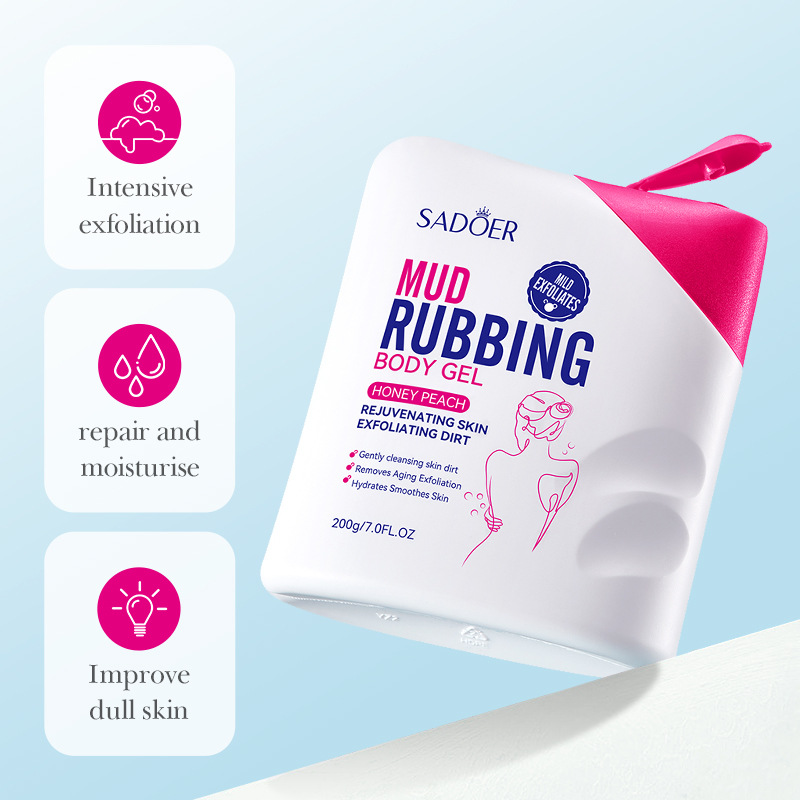 All-english SADOER Peach Mud Bath Gel for pore cleaning and body cleansing, cross-border export wholesale details Picture