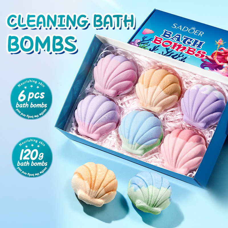 All-english SADOER shell bath salt ball set, gentle and skin-friendly bath balls for cross-border export wholesale details Picture