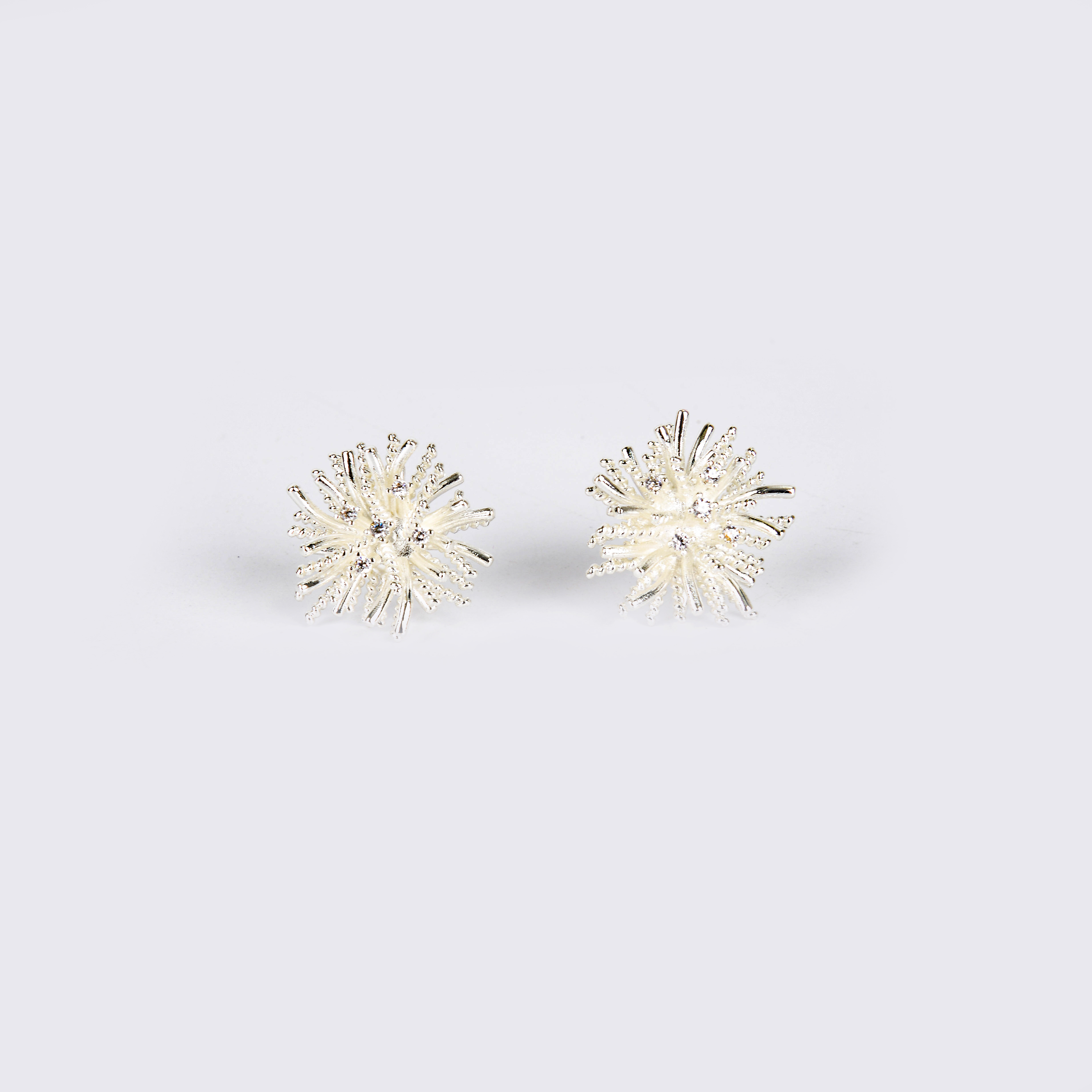 The light luxury and high-end firework dandelion stud earrings exude a unique and exaggerated feminine charm, with a retro and fashionable design