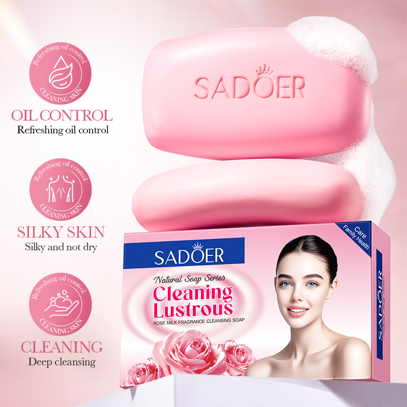 SADOER rose milk Scented Cleansing Soap, handmade soap for cleansing the body, cross-border export wholesale Specification drawing