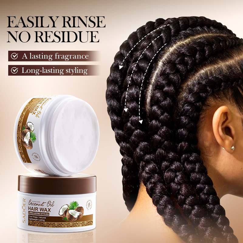 Cross-border wholesale of SADOER nourishing coconut oil hair wax for fixing and styling frizzy hair Specification drawing