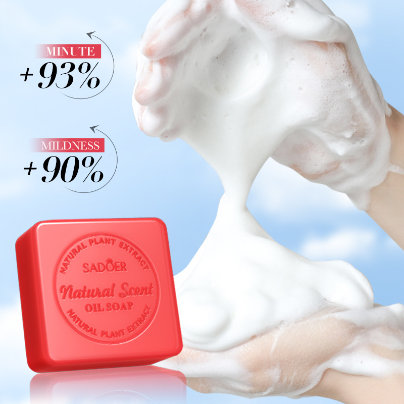 SADOER natural rose essential oil soap for cleansing the body, universal handmade soap, cross-border export wholesale Item Picture