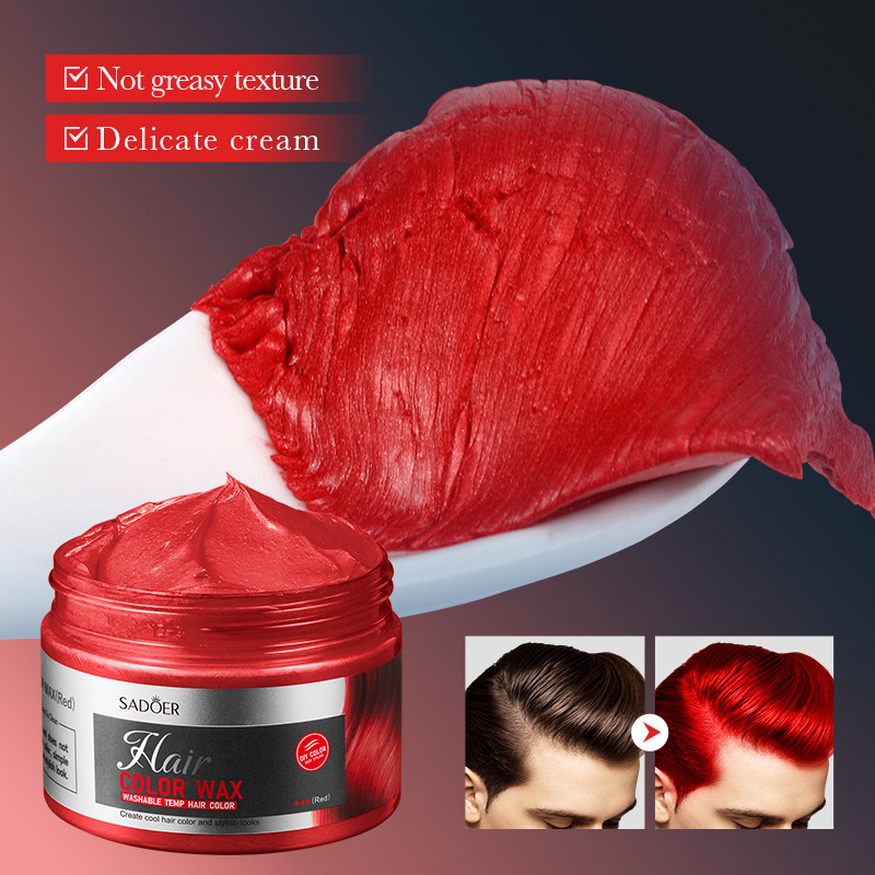 All-english SADOER colored hair paste (red), natural and fluffy hair wax for styling, cross-border export wholesale Specification drawing