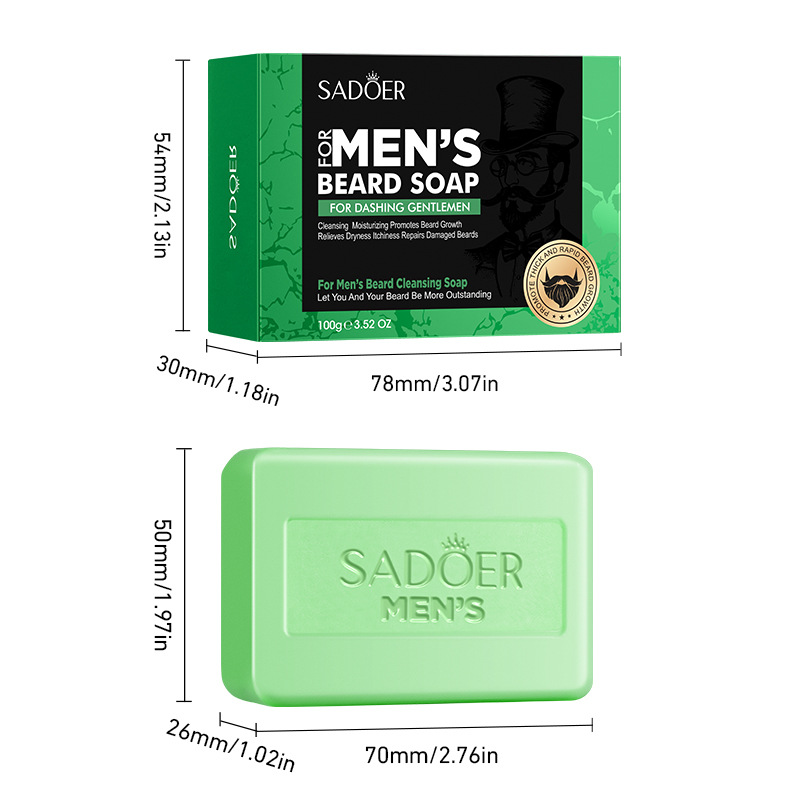 SADOER men's beard Cleaning Soap, handmade beard cleaning soap for men, cross-border export wholesale Item Picture