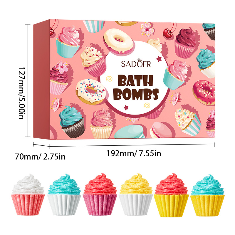 All-english SADOER ice cream shaped bath salt ball set, clean foam bath salt balls, cross-border export wholesale Item Picture