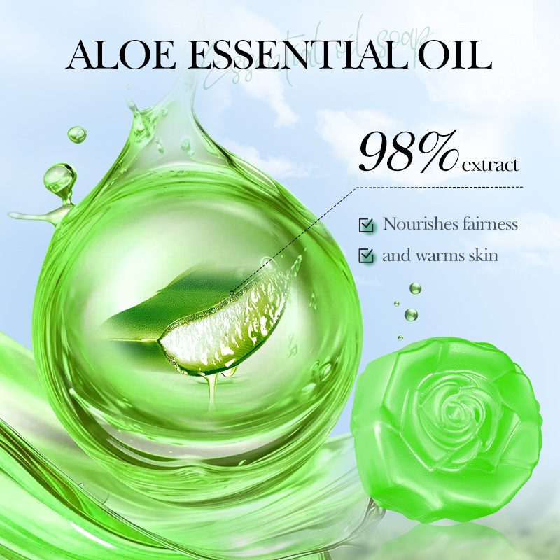 SADOER Aloe Vera essential oil Soap, handcrafted soap, universal soap for cleansing the body, cross-border export wholesale details Picture