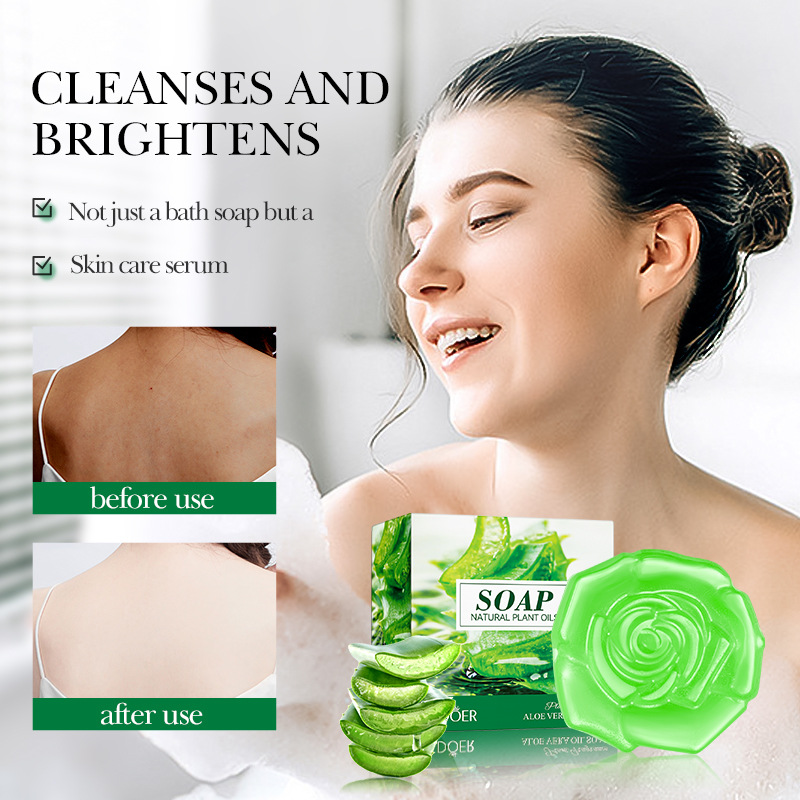 SADOER Aloe Vera essential oil Soap, handcrafted soap, universal soap for cleansing the body, cross-border export wholesale Item Picture