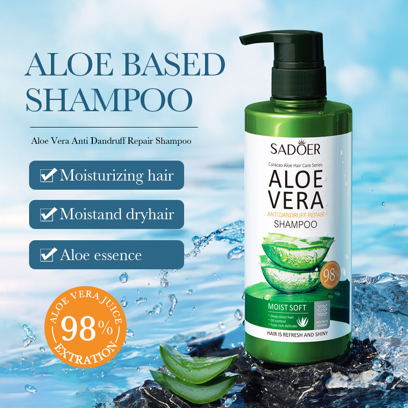 Full English SADOER Aloe Vera Anti-dandruff Repair Shampoo and Hair Mask cross-border export wholesale details Picture