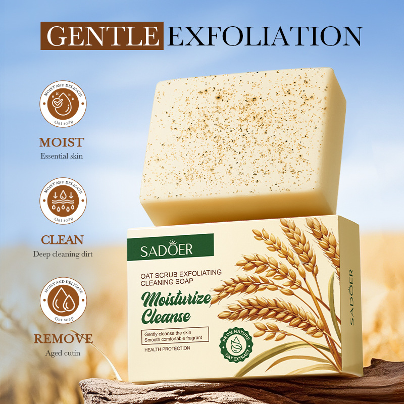 All-english SADOER oat exfoliating Cleansing Soap for Cleansing the body, handmade soap cross-border export wholesale details Picture
