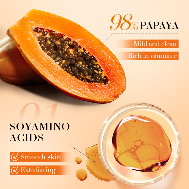 BIOAOUA papaya Vitamin C Whitening Bath Salt Body Scrub for skin Improvement, cross-border export details Picture