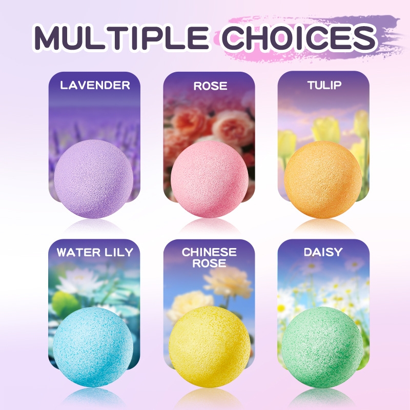All-english SADOERSADOER Romantic Floral Bath Salt Ball six-piece set, cross-border export wholesale of cleaning bath salt balls Application Scenario