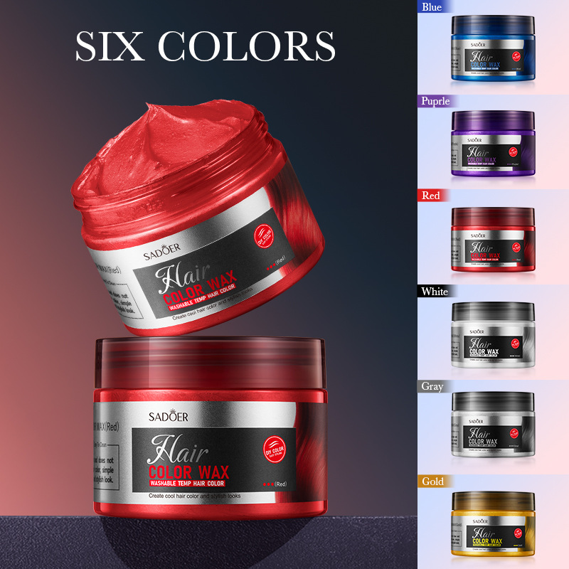 All-english SADOER colored hair paste (red), natural and fluffy hair wax for styling, cross-border export wholesale Item Picture