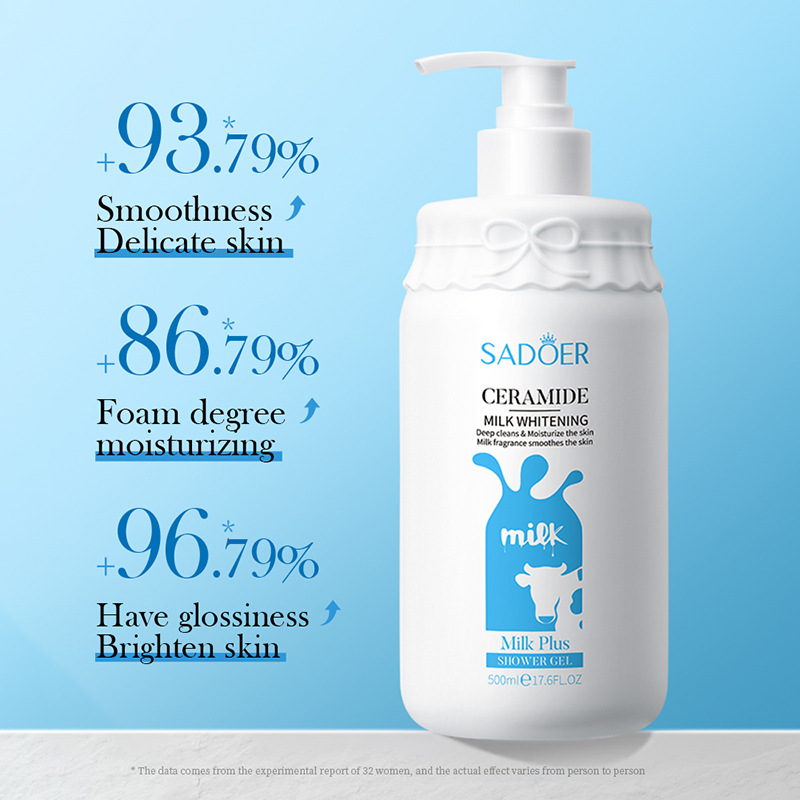 Cross-border export wholesale of SADOER Milk Softening Body Wash, Smooth and Nourishing Fragrance Body Wash Specification drawing