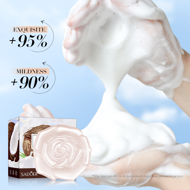 SADOER coconut essential oil soap, handmade soap, universal soap for cleansing the body, cross-border export wholesale Specification drawing