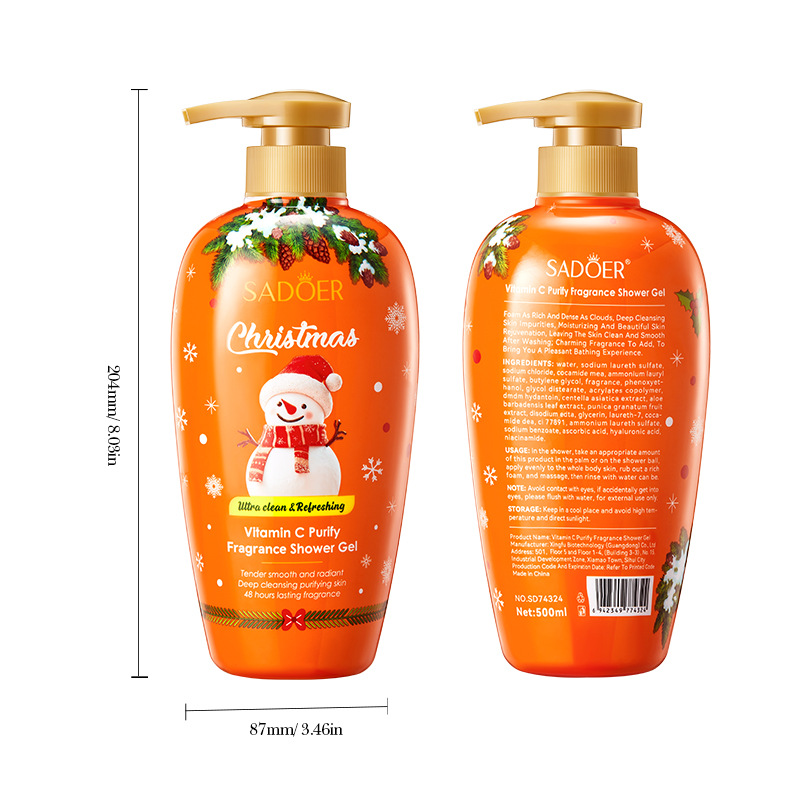 SADOER Christmas Vitamin C Cleansing Fragrance Body Wash and Body Cleansing Lotion Cross-border export wholesale Item Picture