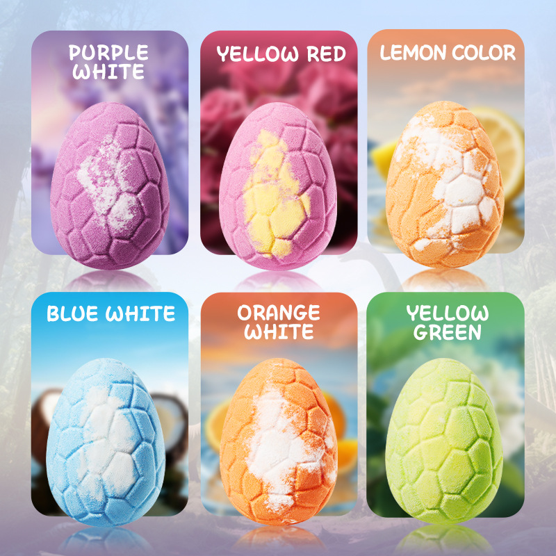 Full-english SADOER dinosaur Egg Scented Bath salt Balls 6-piece set for body cleansing bath salt balls cross-border export wholesale Application Scenario