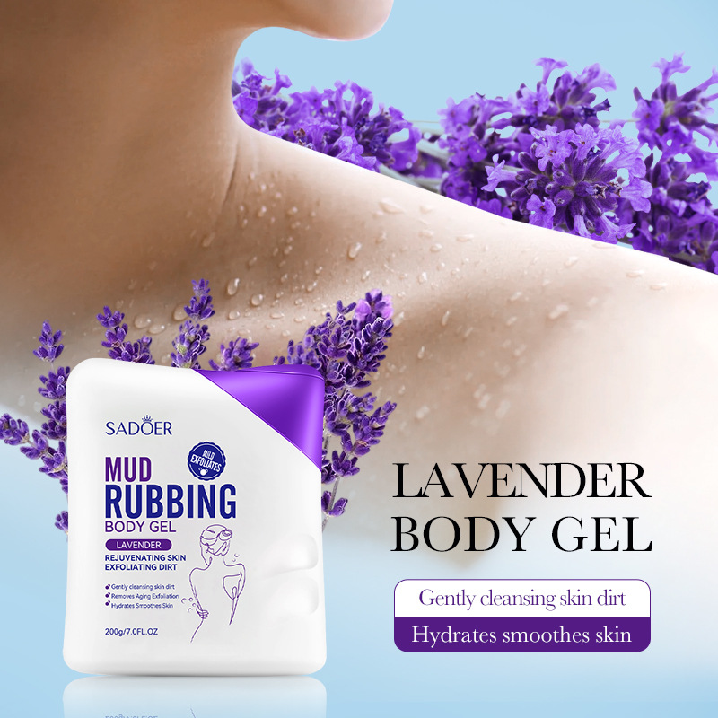 All-english SADOER rose Scrub Bath Gel for pore-cleaning and body cleansing, cross-border export wholesale Specification drawing