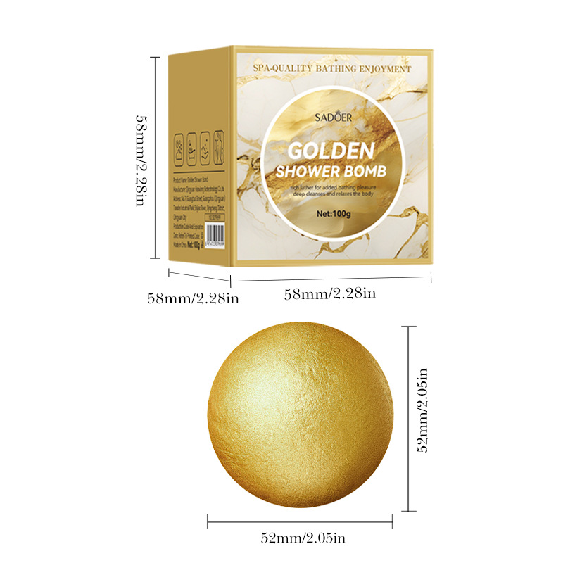 All-english SADOER Golden Bath Salt Balls 100g(sinking balls) for body cleaning, cross-border export wholesale Item Picture