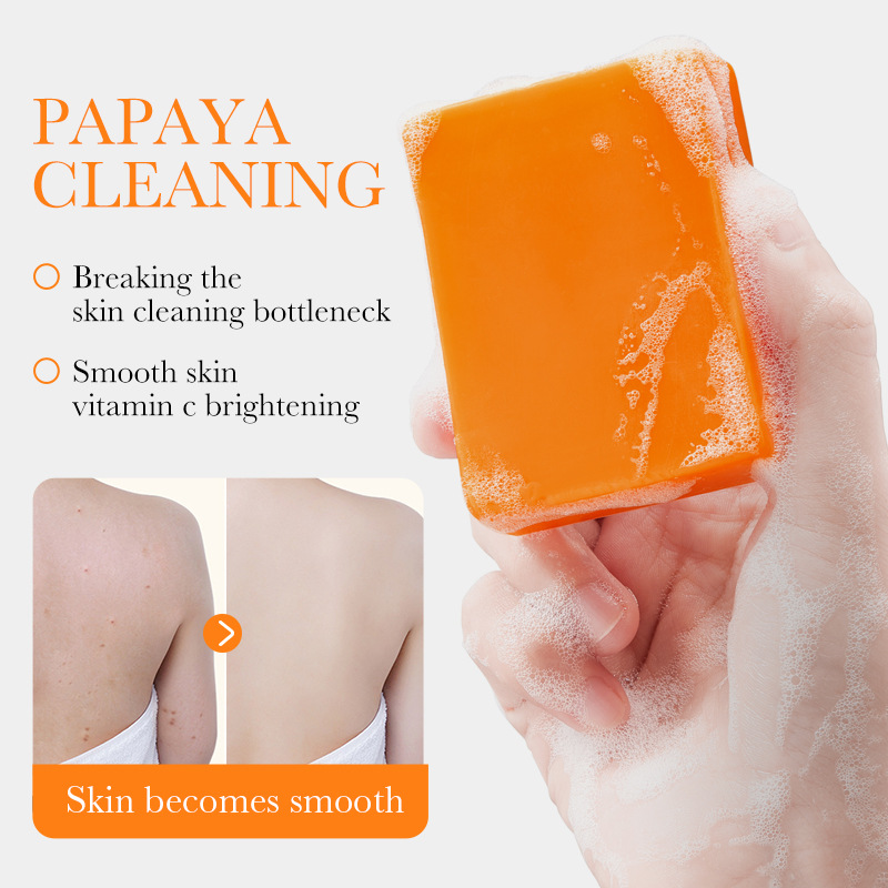 BIOAOUA Papaya Vitamin C brightening white Nourishing soap cleaning body hand-made soap cross-border foreign trade wholesale Application Scenario