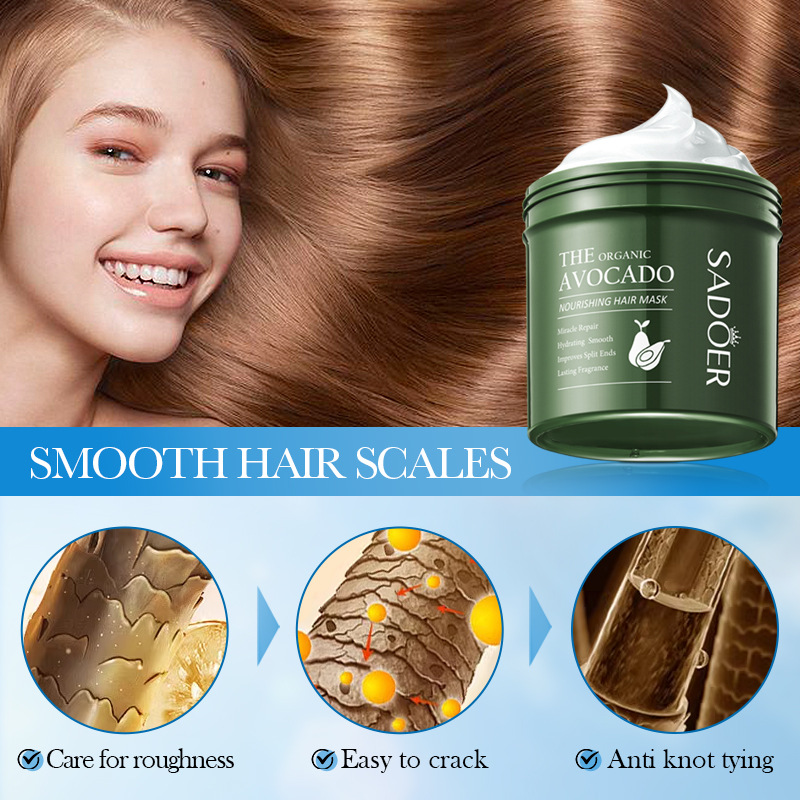 Full English SADOER Avocado Softening Nourishing Hair Mask Improves frizz Softening Conditioner Cross-border export wholesale Specification drawing