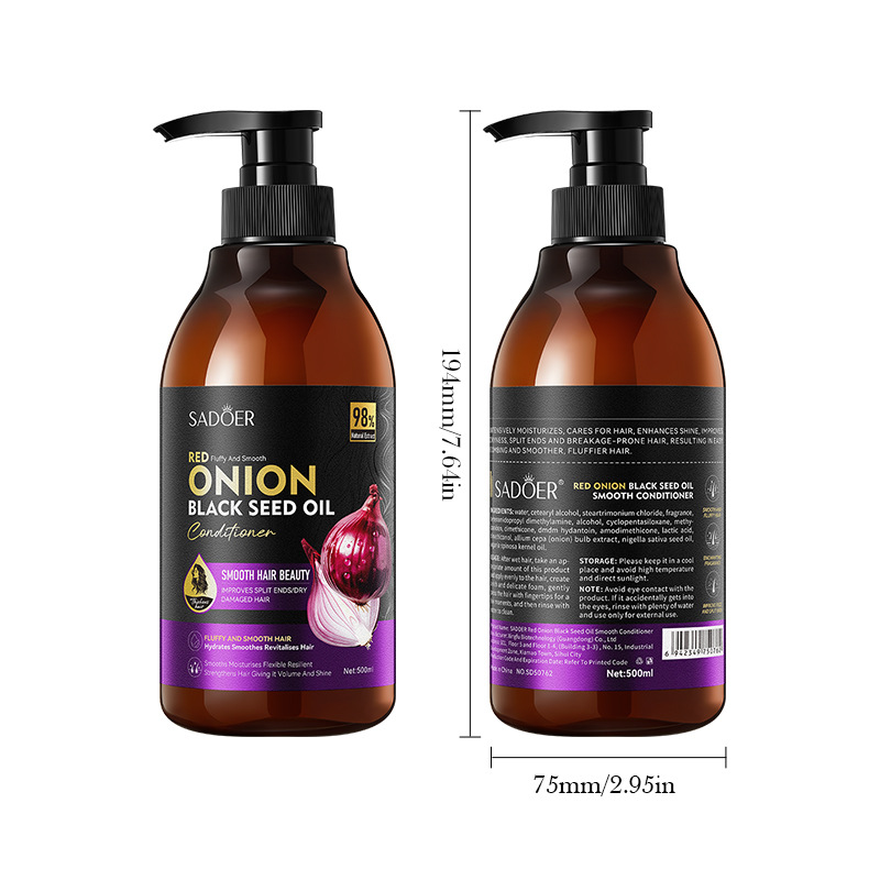 All English SADOER Onion Black Seed Oil Smooth Hair Conditioner, Smooth Hair Conditioner cross-border export wholesale Item Picture