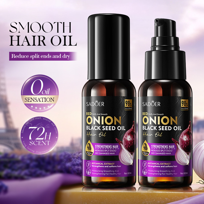 SADOER Onion Black Seed Oil Smooth Hair Care Essential Oil Moisturizing Hair Care Essential Oil Cross-border export wholesale full figure