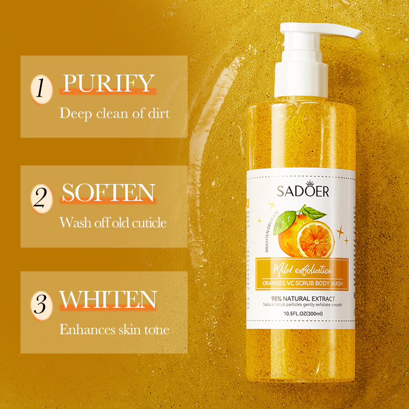 All-english SADOER orange Body Scrub Body Wash, cross-border export wholesale of cleansing body wash details Picture