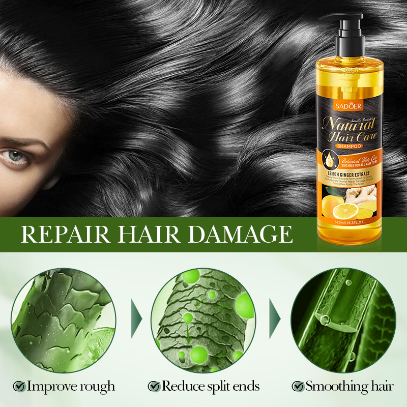 SADOER Lemon and Ginger Smooth Nourishing Shampoo for Cleansing Hair is available for wholesale across overseas markets Item Picture