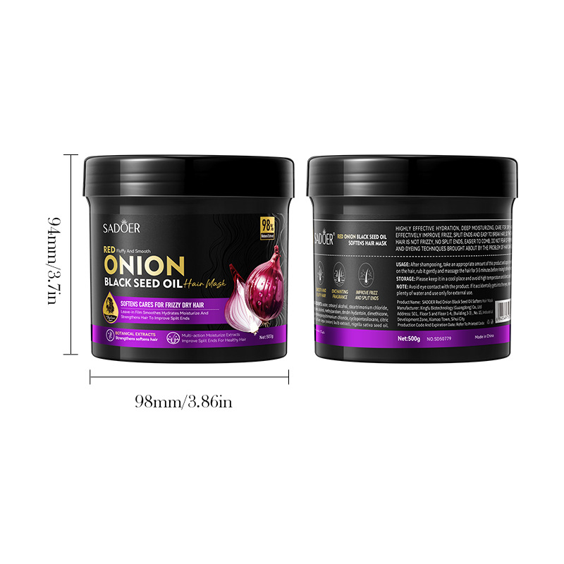 All-english SADOER Onion Black Seed Oil Softening Hair Mask Multi-Effect Hair Care and Moisturizing Conditioner Cross-border export wholesale Item Picture