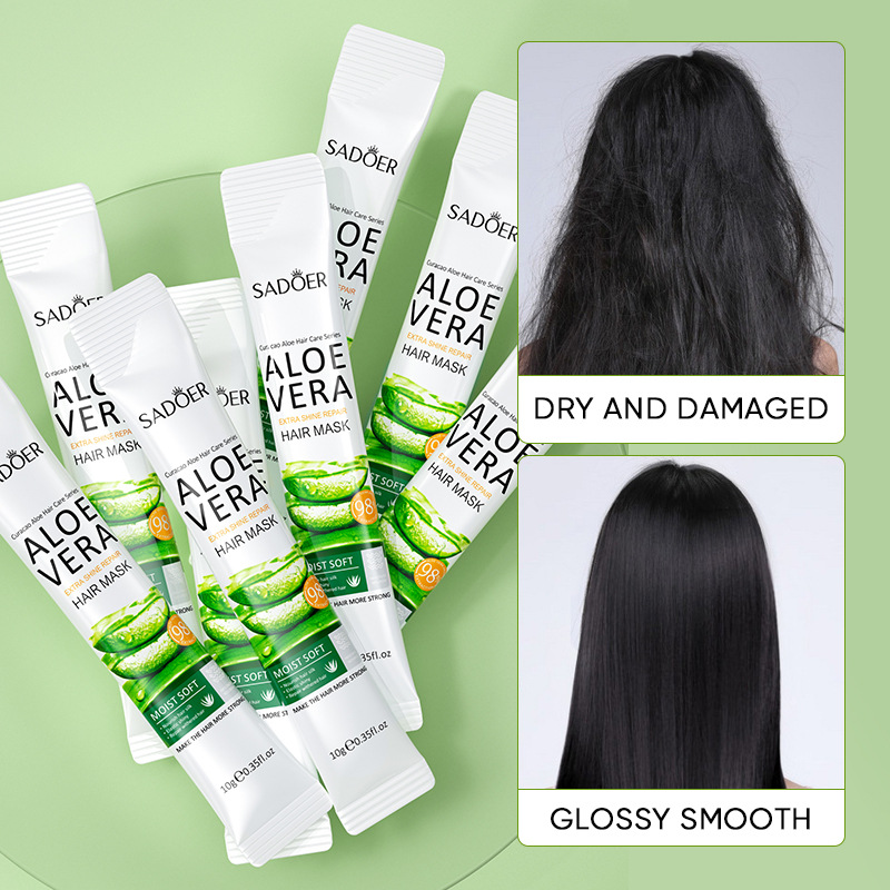Full English SADOER Aloe Vera Super Bright Repairing Hair Mask Decoration Care Nourish a touch of smoothness Cross-border export wholesale Item Picture