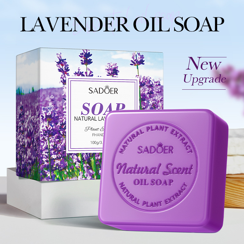SADOER natural lavender essential oil soap, a universal handmade soap for the body, cross-border wholesale trade details Picture