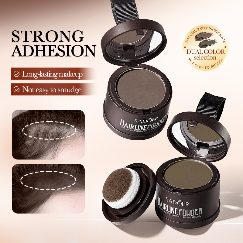 SADOER Hairline Powder 01# Dark brown contouring Shadow Powder for modifying and filling the forehead hairline full figure