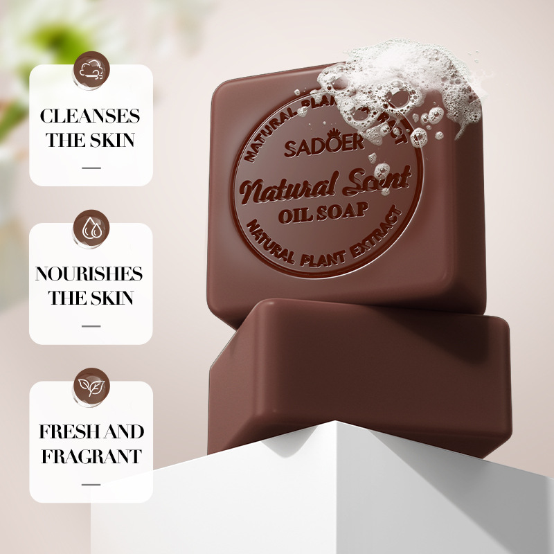 SADOER natural coffee essential oil soap for cleansing the body, universal handmade soap, cross-border export wholesale Specification drawing