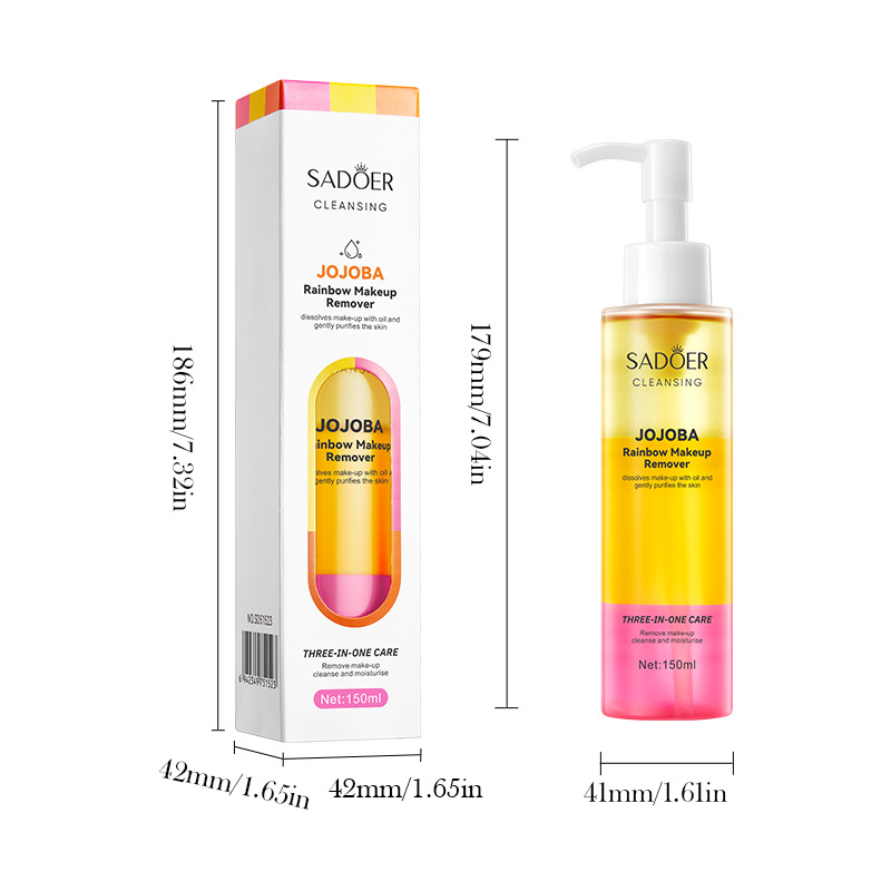 All-english SADOER Rainbow Makeup Remover Oil for cleansing the face and dissolving makeup. Cross-border export wholesale Item Picture