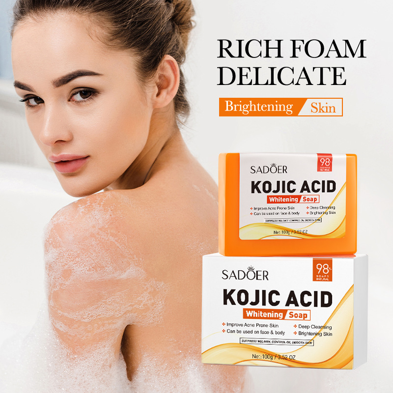 All English SADOER kojic acid whitening soap, handmade soap, bath soap, body cleansing soap, cross-border export wholesale full figure