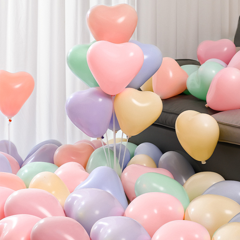10-inch macaron heart-shaped balloons, wedding party birthday decoration, heart-shaped balloons, romantic heart balloons