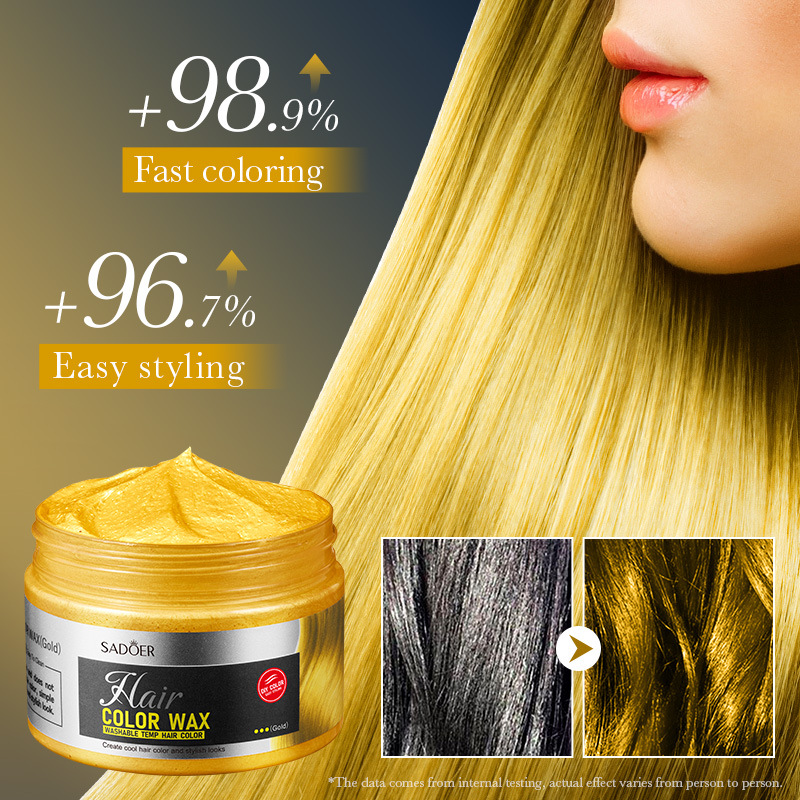 Cross-border wholesale of all-English SADOER colored hair paste (gold) with natural and fluffy styling details Picture