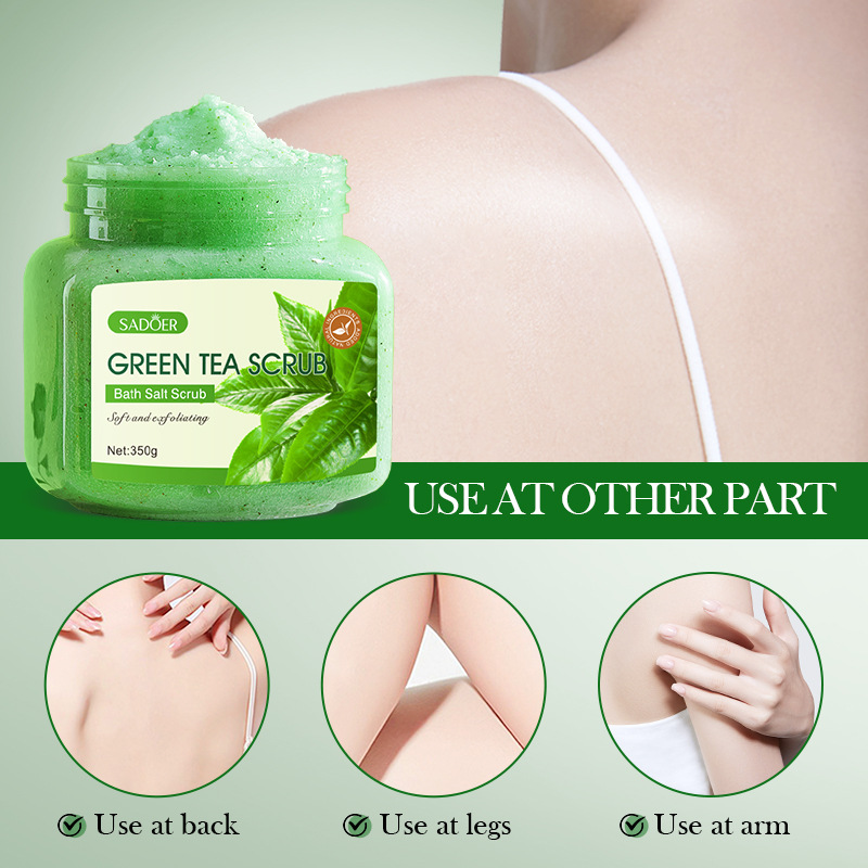 All-english SADOER Green Tea Exfoliating and Cleansing Scrub for body cleansing, cross-border export wholesale Application Scenario