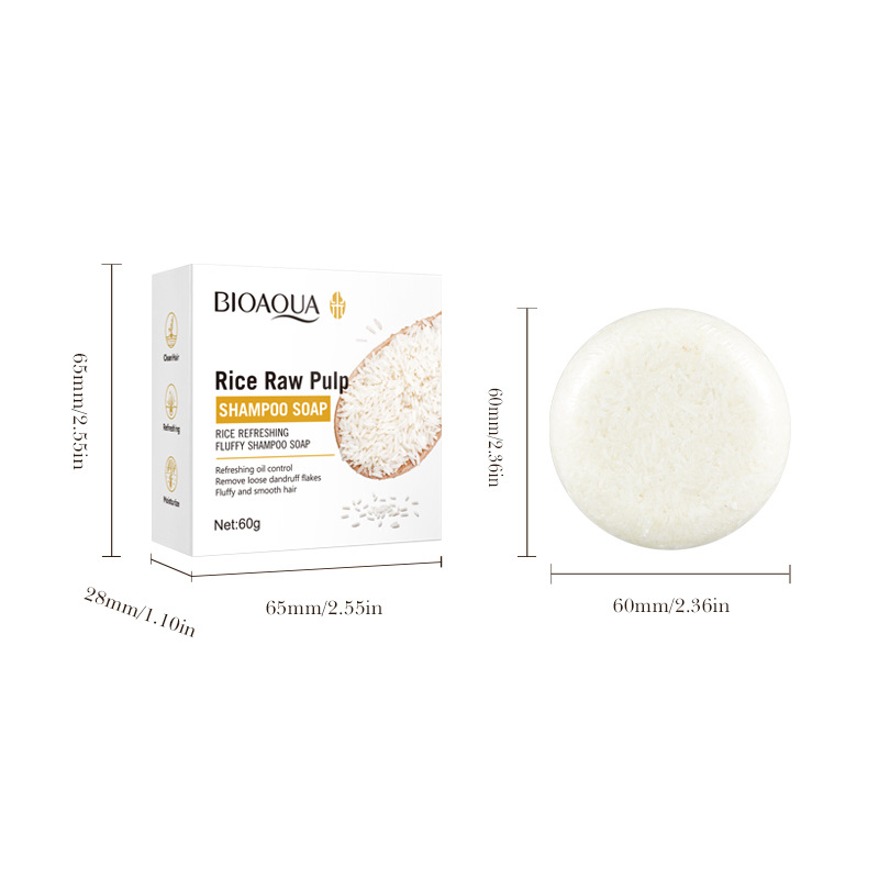 All-english BIOAOUA Rice pure-based refreshing and fluffy shampoo Soap and cleaning shampoo cross-border export wholesale Item Picture