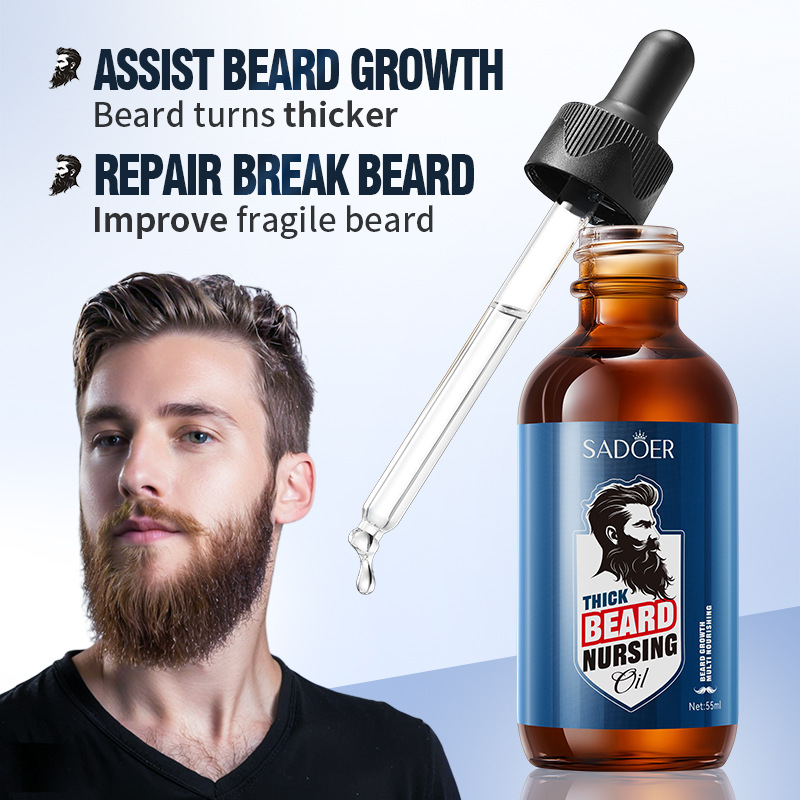 Full-english SADOER Beard Care Oil for hydrating and moisturizing Men's beard Care Essence Cross-border export wholesale details Picture