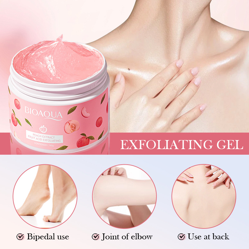 All-english Boquanya Peach Exfoliating Cream 140g Body Cleansing Scrub Cross-border export wholesale Application Scenario