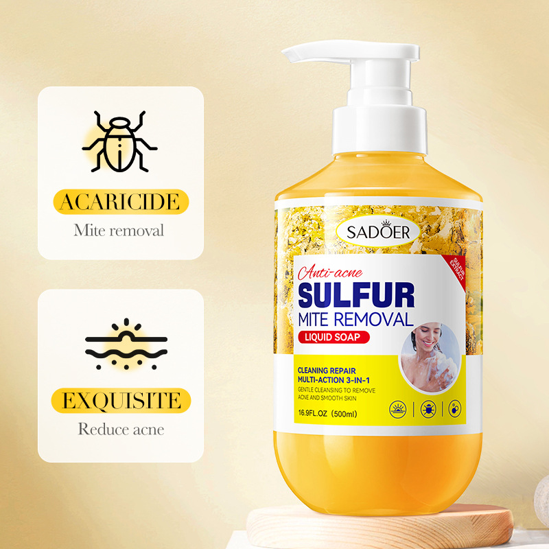 Full English SADOER sulfur body Wash Deep Cleansing Body Wash cross-border export wholesale Specification drawing