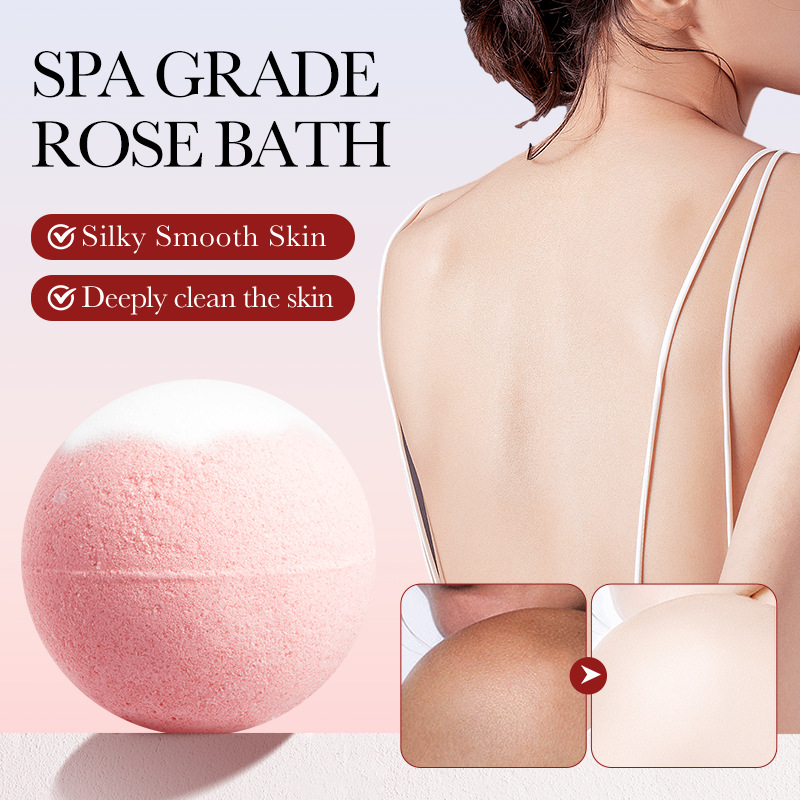 All-english SADOER rose bath salt balls for deep cleansing of the body, universal bath balls for cross-border export wholesale details Picture