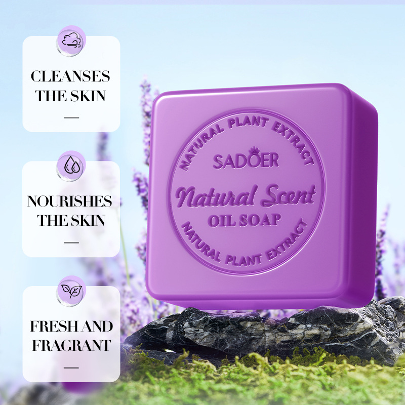 SADOER natural lavender essential oil soap, a universal handmade soap for the body, cross-border wholesale trade Specification drawing