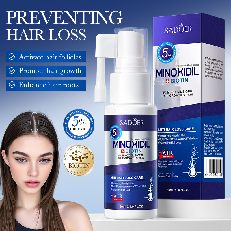Cross-border wholesale of SADoer 5% Minoxidil Biotin Hair Growth Essence Conditioner in English full figure