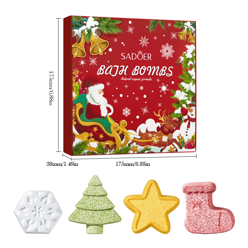 All-english SADOER Christmas Bath salt ball set for cleaning the body. Wholesale of clean bath salt balls for cross-border trade Item Picture