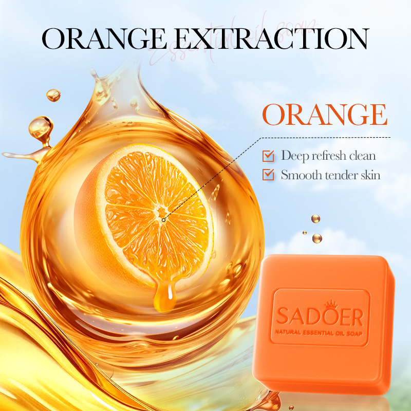 SADOER orange essential oil soap, handmade soap, universal soap for cleansing the body, cross-border export wholesale details Picture